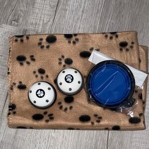 Tan Paw Print Pet Training Bundle